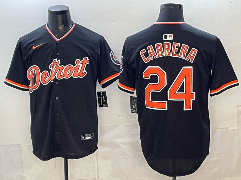 Men Detroit Tigers #24 Cabrera black Game Nike MLB Jersey 2026004->->MLB Jersey